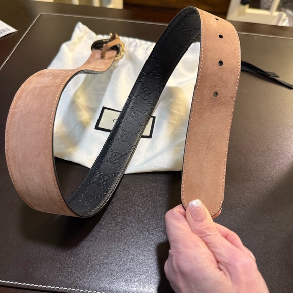 Gucci  VGUC Guccissima Leather Interlocking G Buckle Belt in Black size 80/32 - Picture 15 of 15